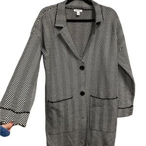 Nine West Black and White Chevron Blazer